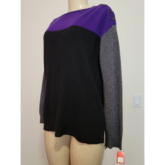 LAUREN RALPH WOMEN'S 100% CASHMERE SWEATER MULTICOLOR SIZE M #892 - Picture 2 of 11